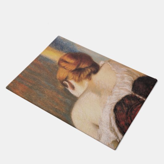 コルセットの女性（Federico Zandomenegi著） ドアマット (アングル)