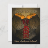 コルセットフビクトリアンァンハロウィーン招待状 招待状 (正面)