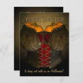 コルセットフビクトリアンァンハロウィーン招待状 招待状 (正面/裏面)