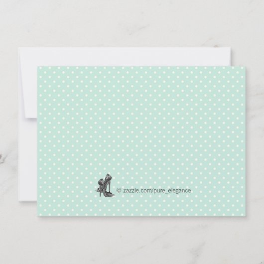 コルセットマルティニティール（緑がかった色）ブルーバチェロレッテ 招待状 (裏面)