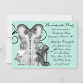 コルセットマルティニティール（緑がかった色）ブルーバチェロレッテ 招待状 (正面)