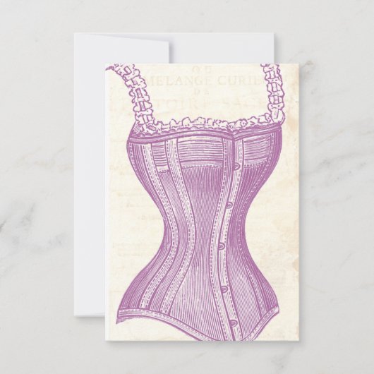 コルセットリビクトリアンンジェリーヴィンテージブライダルシャワー 招待状 (正面)