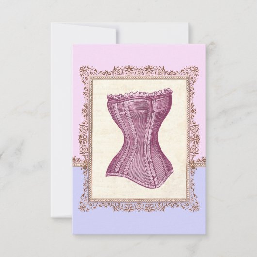 コルセットリビクトリアンンジェリーヴィンテージブライダルシャワー 招待状 (正面)
