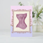 コルセットリビクトリアンンジェリーヴィンテージブライダルシャワー 招待状 (スタンド正面)