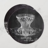 コルセットヴィンテージシャルボードブライダルシャワー茶パーティー 招待状 (正面/裏面)