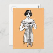 コルセット婦人はがき ポストカード (正面/裏面)