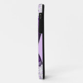 コルセット 紫色のマーブルの白いレースのダマスク模様の花 Case-Mate iPhoneケース (裏面/左)