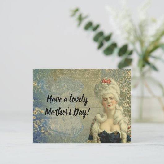 コルセビクトリアンットレディフォーマル夕べ衣服 ポストカード (スタンド正面)