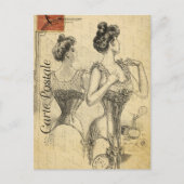 コルセビクトリアンット着の女性 ポストカード (正面)