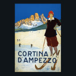 コルチナダンプレッツォ ポスター<br><div class="desc">ヴィンテージイタリアン旅行のポスターは、アルプスのスキー場の町、コルティナ・ダンプレッツォイタリアンの町。</div>