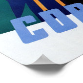 コルチナヴィンテージイタリアン旅行スキーウィンタースポーツ ポスター (角)