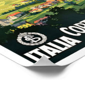 コルティナイタリアのヴィンテージ旅行 ポスター (角)