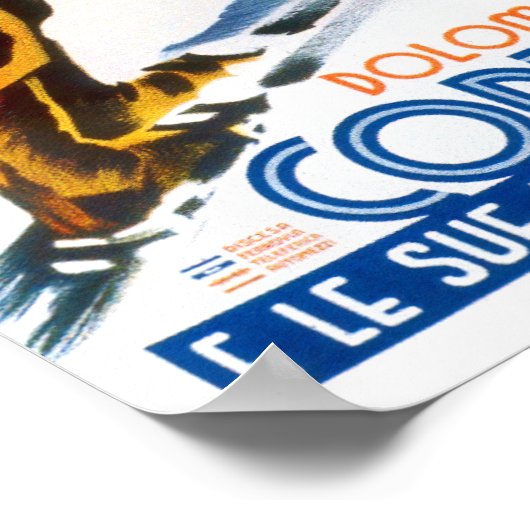 コルティナイタリアのヴィンテージ旅行 ポスター (角)