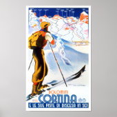 コルティナイタリアのヴィンテージ旅行 ポスター (正面)