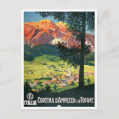 コルティナイタリアのヴィンテージ旅行 ポストカード (正面)