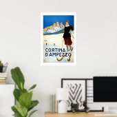 コルティナイタリアヴィンテージトラベル ポスター (ホームオフィス)