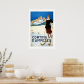 コルティナイタリアヴィンテージトラベル ポスター (キッチン)