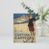 コルティナダンペッツォイタリアヴィンテージスキー葉書 ポストカード (スタンド正面)