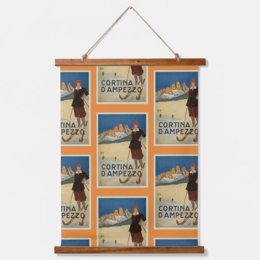 コルティナダンペッツォスキーリゾートイタリアドロミティ 吊り下げ型タペストリー (正面)