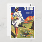 コルティナドロミテスイタリアヴィンテージ旅行 ポストカード (正面/裏面)