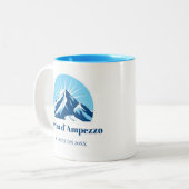 コルティーナダンペッツォイタリアのお土産コーヒー ツートーンマグカップ (正面左)