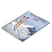 コルティーナダンペッツォイタリアのスキーポスターアートプリント ノートブック (左側)