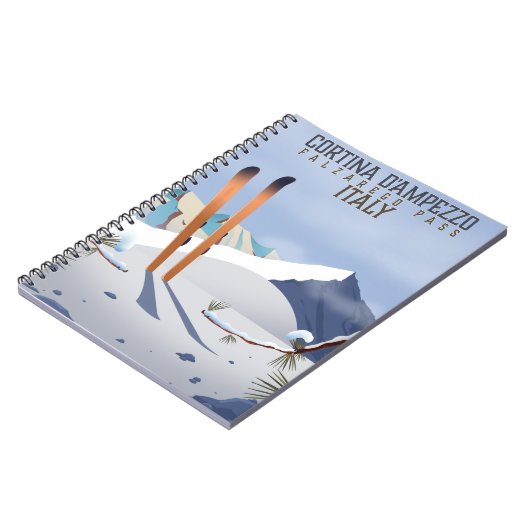 コルティーナダンペッツォイタリアのスキーポスターアートプリント ノートブック (左側)