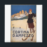 コルティーナダンペッツォヴィンテージ旅行ポスターアート マグネット<br><div class="desc">コルティーナダンペッツォヴィンテージ旅行ポスターアート</div>