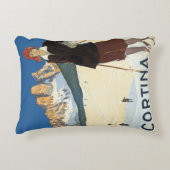 コルティーナ・ダンペッツォ，イタリア，ヴィンテージ旅行スキーアルプス アクセントクッション (正面)
