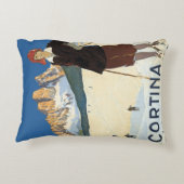 コルティーナ・ダンペッツォ，イタリア，ヴィンテージ旅行スキーアルプス アクセントクッション (裏面)