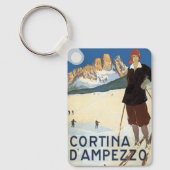 コルティーナ・ダンペッツォ，イタリア，ヴィンテージ旅行スキーアルプス キーホルダー (正面)