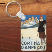 コルティーナ・ダンペッツォ，イタリア，ヴィンテージ旅行スキーアルプス キーホルダー (正面)