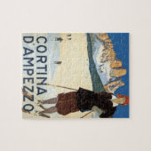 コルティーナ・ダンペッツォ，イタリア，ヴィンテージ旅行スキーアルプス ジグソーパズル (横)