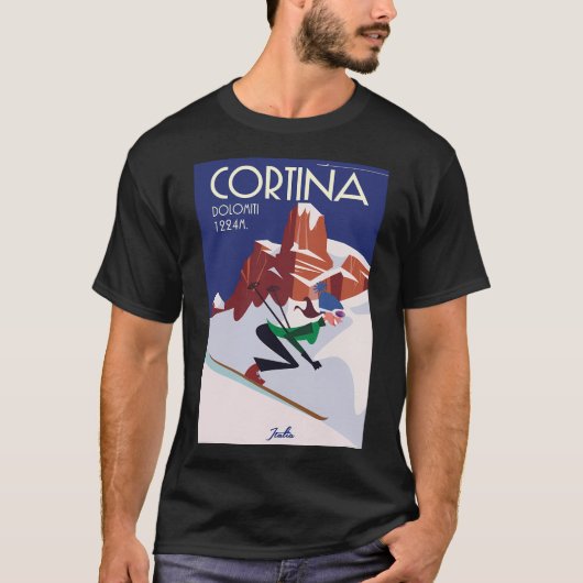コルティーナ・ダンペッツォ・スキー・ポスター Tシャツ (正面)