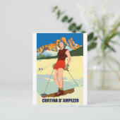 コルティーナD'アンペッツォスキーガール ポストカード (スタンド正面)