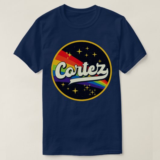 コルテスレインボーイン宇宙ヴィンテージスタイル Tシャツ (デザイン正面)