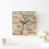 コルテズコロラドヴィンテージの地図 スクエア壁時計 (ホーム)