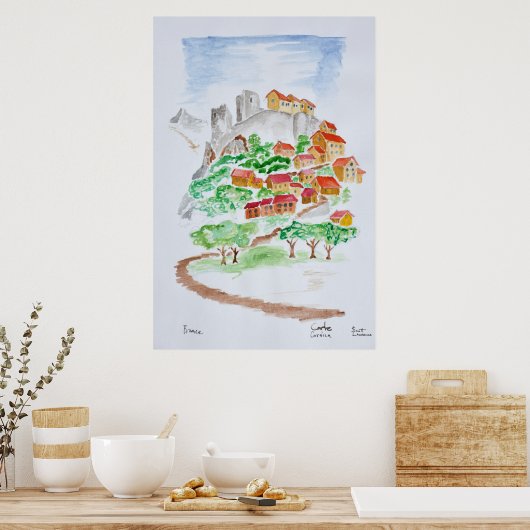 コルテ要塞への道 | Corsica,フランス ポスター (キッチン)