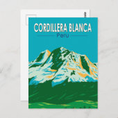 コルディレラブランカペルートラベルアートヴィンテージ ポストカード (正面/裏面)