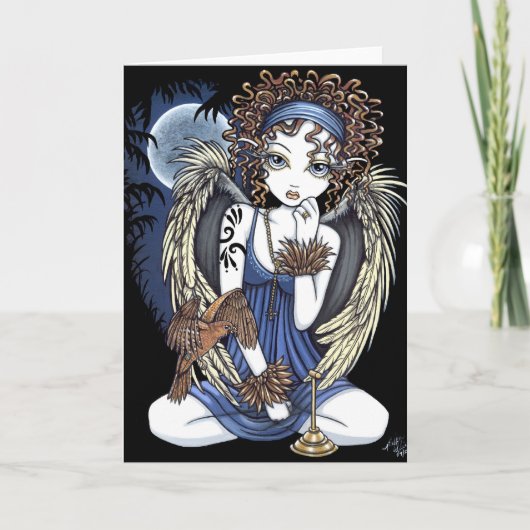 「コルデリア」ゴシック様式の月油バードエンジェルアートカード カード (正面)
