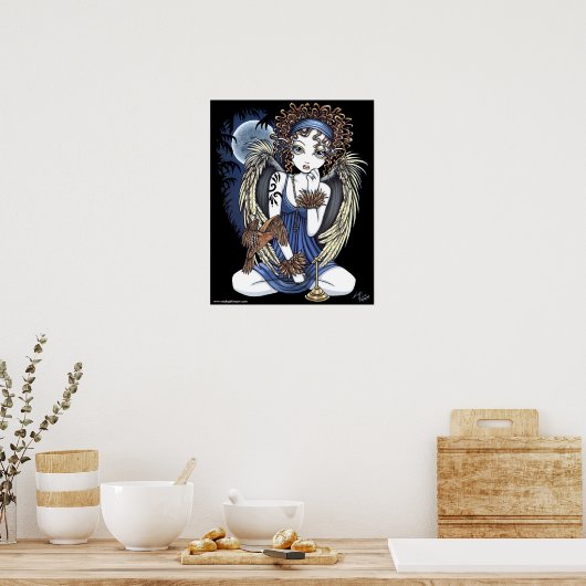 「コルデリア」ゴシック様式の月油バードエンジェルアートポスター ポスター (キッチン)