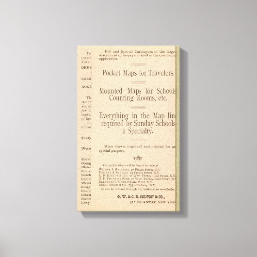 コルトンの米国の運転と運転の地図3 キャンバスプリント (正面)