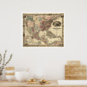 コルトン統一された1850の州の地図 ポスター (キッチン)