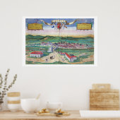 コルドバの地図， 'Civitates Orbis Terrarum'より ポスター (キッチン)