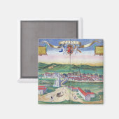 コルドバの地図， 'Civitates Orbis Terrarum'より マグネット (正面/裏面)