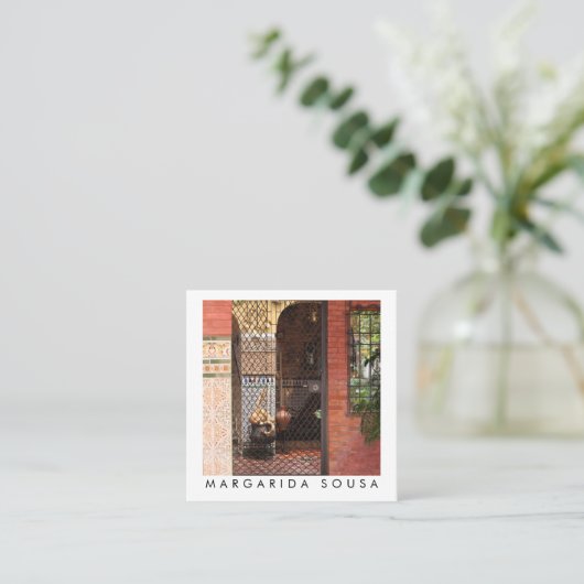 コルドバコートヤードフォトトラベルツーリズムSpain スクエア名刺 (スタンド正面)