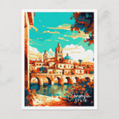 コルドバスペインヴィンテージ旅行イラストレーション ポストカード (正面)