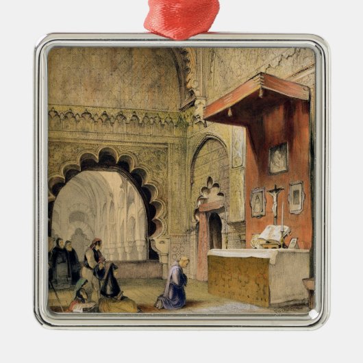 コルドバ: のキリスト教の祭壇で祈っている修道士 メタルオーナメント (正面)