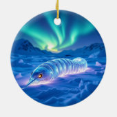 コルドバ アイスワーム アラスカ 未確認生物 神話 クリスマス セラミックオーナメント (裏面)