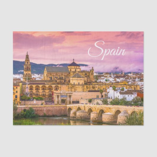 コルドバ，スペインの美しい夕日の景色 薄葉紙 (正面)